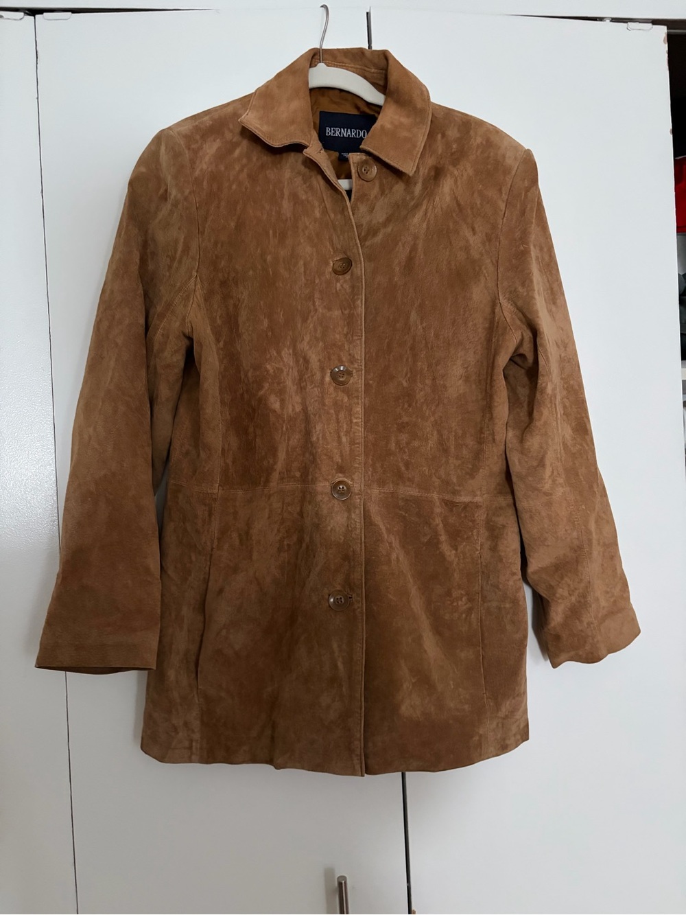 Bernardo Women's Suede Button-Front Jacket in Brown